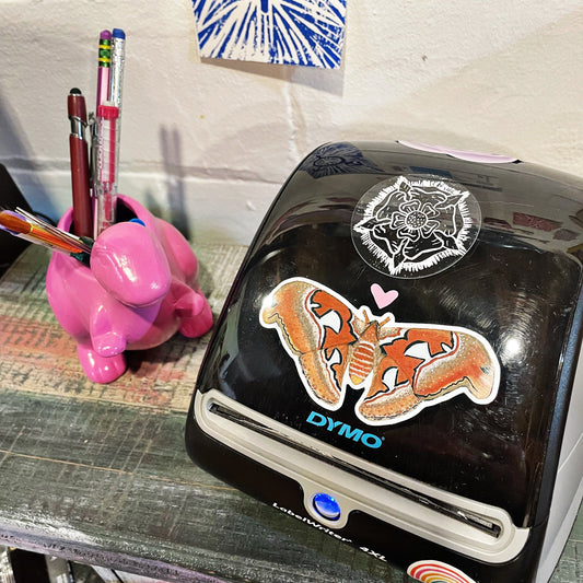 Block Cut Rose Vinyl Sticker • Tudor Rose Sticker • Laptop Water Bottle Sticker • Weatherproof Sticker