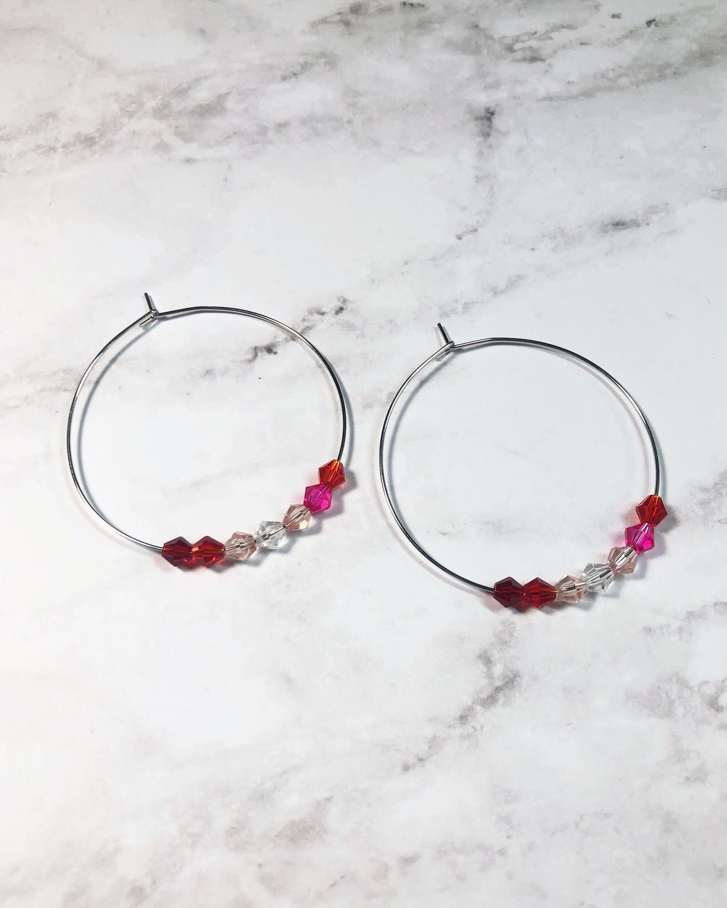 Rainbow Crystal Hoop Pride Flag Earrings • Rainbow Flag • Transgender Flag • Pansexual Flag • Bisexual Flag • LBGTQ+