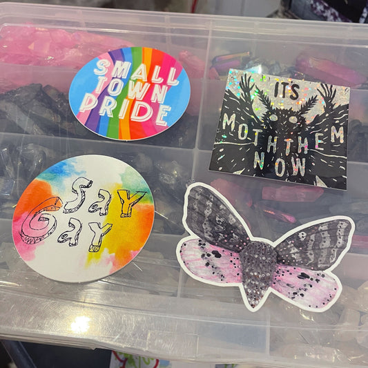 Pink and Grey Moth Vinyl Sticker Decal • Moth Sticker • Laptop Decal • Water Bottle Sticker