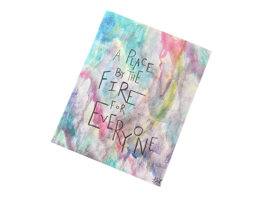 A Place By the Fire for Everyone Print • Highwomen Lyric Art • Abstract Art 8x10” • Maximalist Art • Watercolor Art • Queer Art Lesbian Art