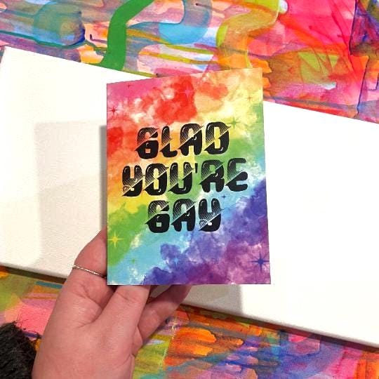 Glad You’re Gay Card • Coming Out Gift • Queer Love Valentine • Coming Out Card • Pride Month Card Gift Idea
