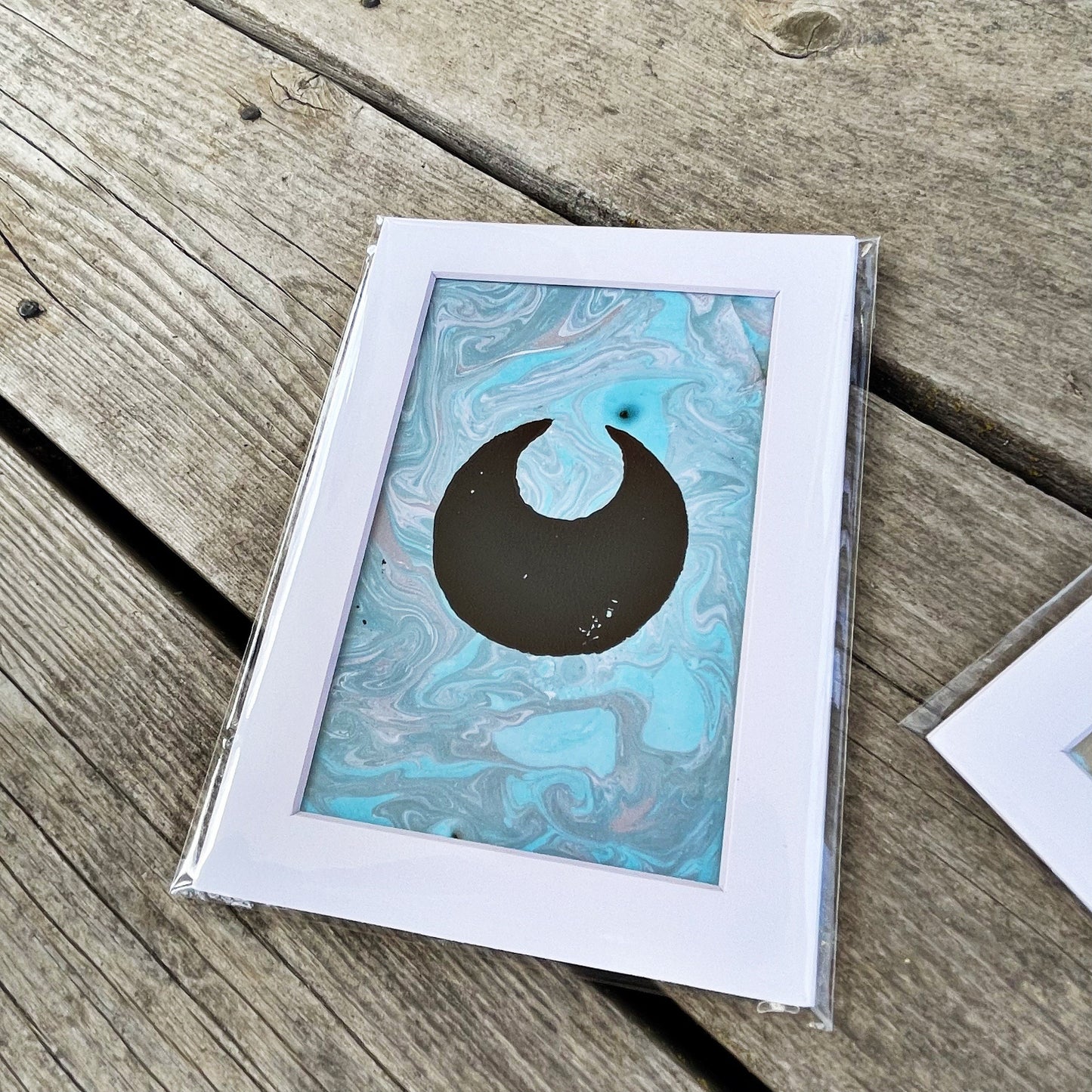 Matted Dark Energy Block Print • Pokémon TCG Dark Energy • Crescent Moon Art • Pokémon Gift For Him For Her For Them