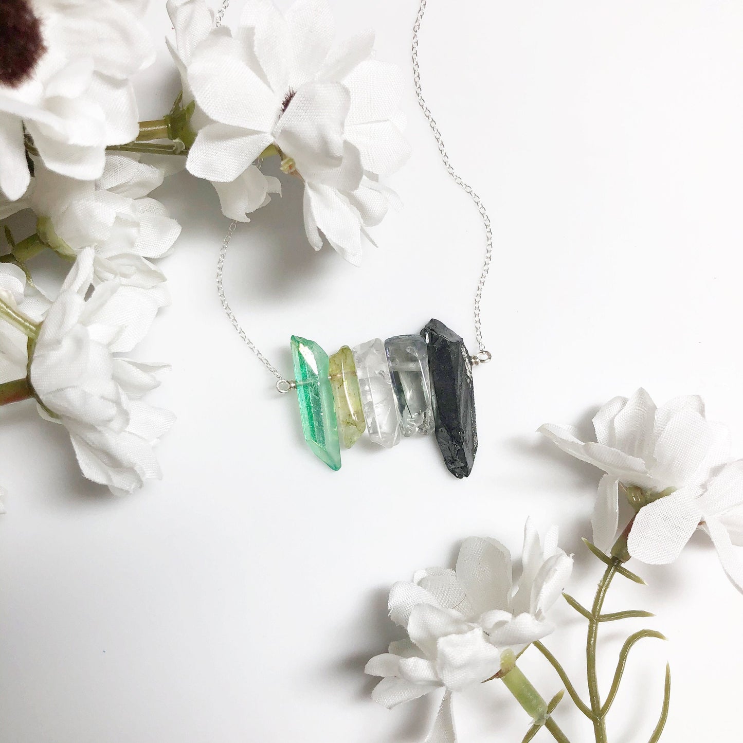 Aromantic Pride Flag Crystal Necklace • Ace  Aromantic Jewelry • Solid Sterling Silver Chain • LGBTQ Jewelry • Queer Babe • Ace Babe