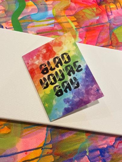 Glad You’re Gay Card • Coming Out Gift • Queer Love Valentine • Coming Out Card • Pride Month Card Gift Idea