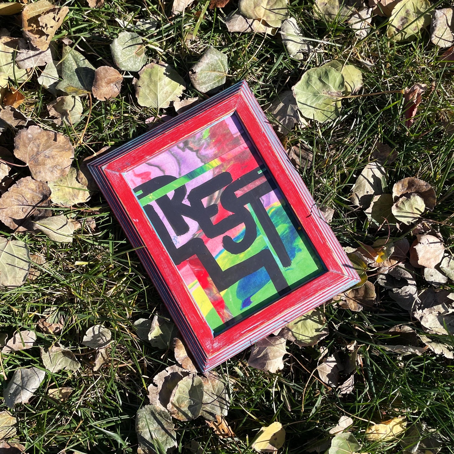 Custom Framed REST • Multimedia Art Print • Anti-Capitalist Art • Rest Is Resistance • Upcycled Frame