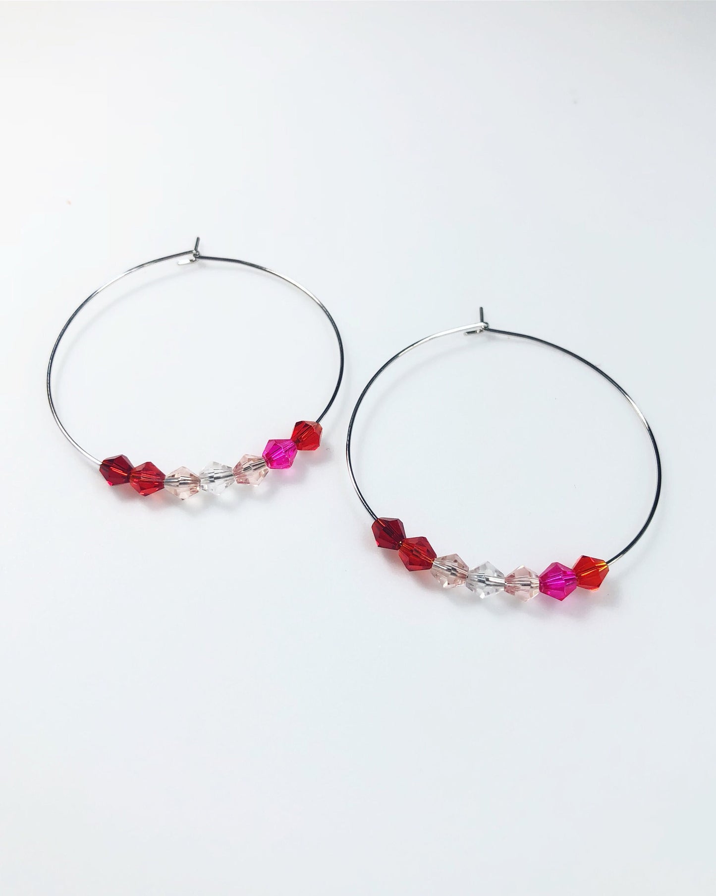 Rainbow Crystal Hoop Pride Flag Earrings • Rainbow Flag • Transgender Flag • Pansexual Flag • Bisexual Flag • LBGTQ+