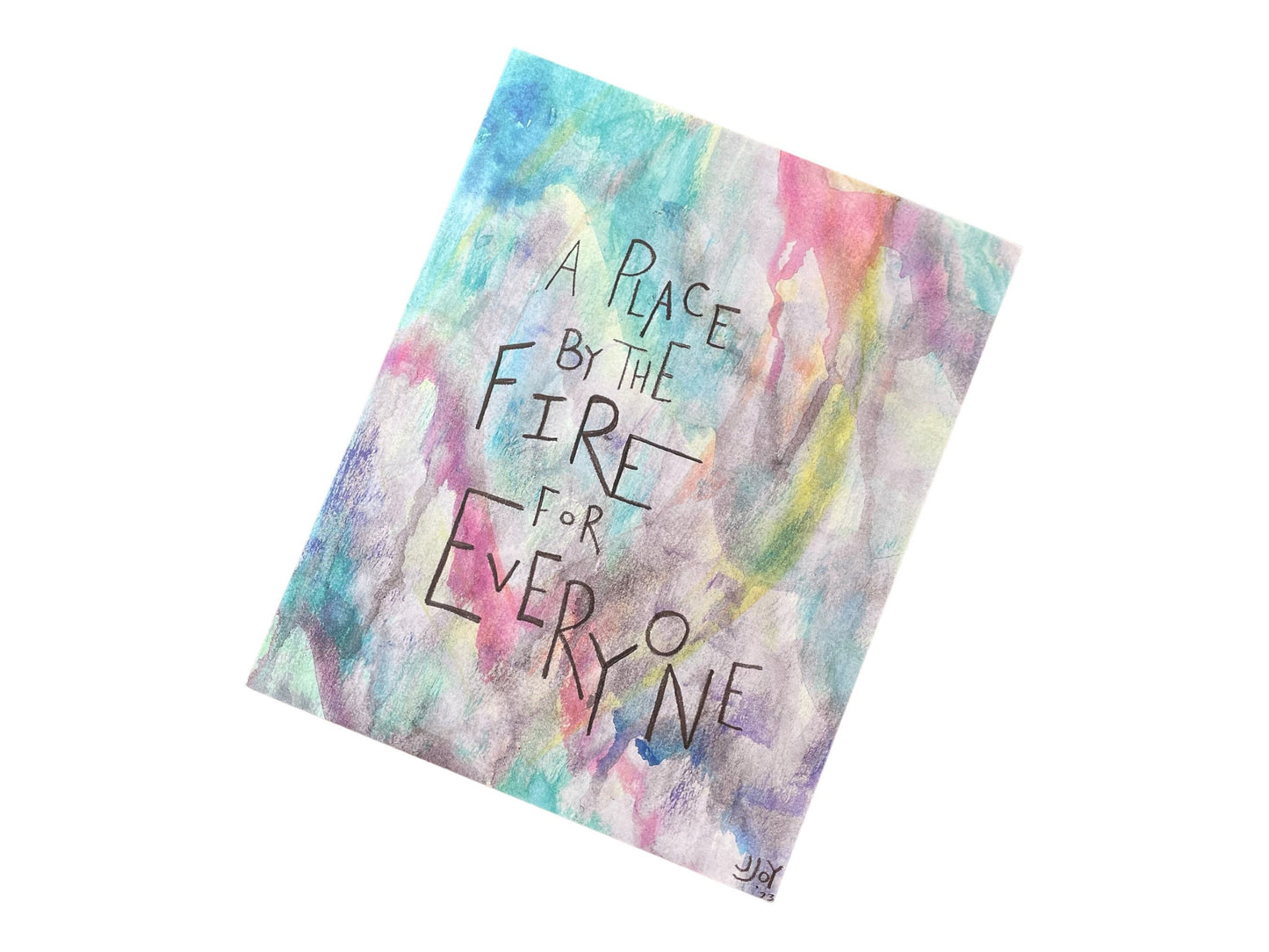 A Place By the Fire for Everyone Print • Highwomen Lyric Art • Abstract Art 8x10” • Maximalist Art • Watercolor Art • Queer Art  Lesbian Art